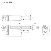 2 Inches 50MM 12V 24V High Performance Linear Actuator Thrust 2700 lbs 12000N 1200Kgs (Model 0041601)