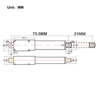 DC 6V 12V 24V Household Miniature Linear Actuator 21MM Max Thrust 42 lbs 188N 19Kgs (Model 0041623)