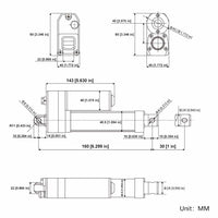 30MM IP67 Waterproof & Quiet Linear Actuator Built-in Hall Effect Sensor