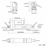 10"250MM Waterproof Linear Actuator IP67 / Low Noise Linear Actuator