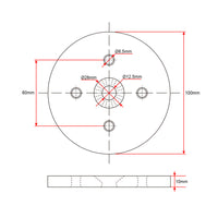 Electric Linear Actuator C and F Head Fixed Mounting Circular Disk Bracket (Model 0043075)