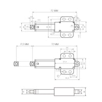 17.5MM 188N Small Compact Electric Linear Actuator Perfect for Narrow Spaces (Model 0041742)