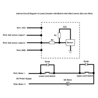 2 Inch 50MM Linear Actuator Built-in Hall Effect Sensor for Synchronization Motion (Model 0041501-1)