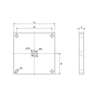 Electric Linear Actuator B Head Fixed Mounting Square Plate Bracket (Model 0043073)