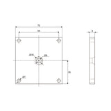 Electric Linear Actuator B Head Fixed Mounting Square Plate Bracket (Model 0043073)