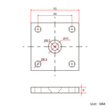 Head Mounting Flat Plate Bracket For Waterproof Electric Linear Actuator J