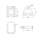 Electric Linear Actuator Fixed Mounting Bracket G (Model 0043010)